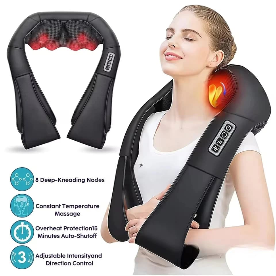 Masażer Shiatsu do Karku, Ramion i Pleców - Ciepło, Regeneracja Mięśni