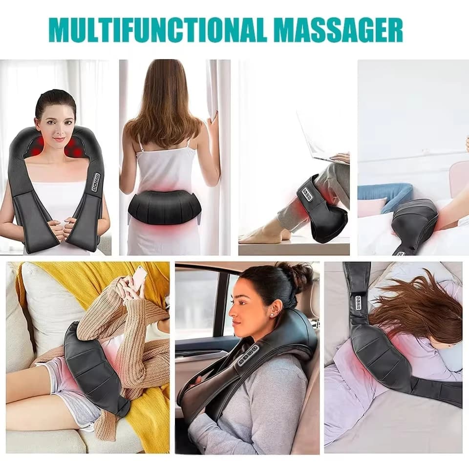 Masażer Shiatsu do Karku, Ramion i Pleców - Ciepło, Regeneracja Mięśni